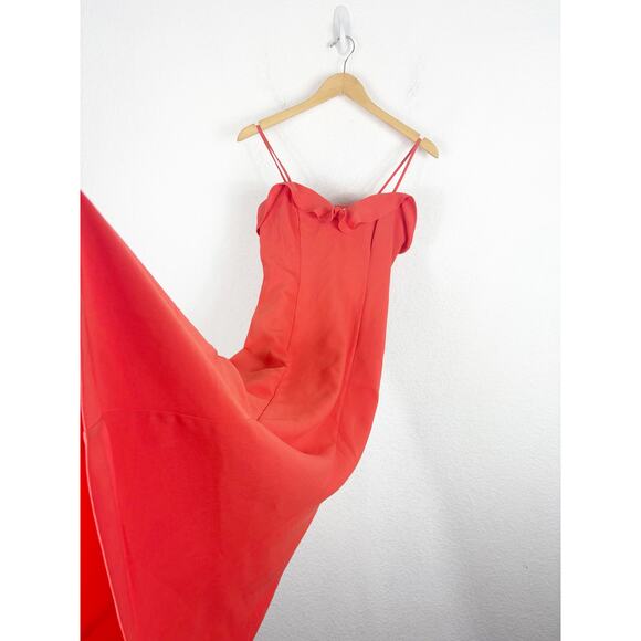 Likely Johnna Sweetheart Neckline Midi Dress Size 0 Orange Cocktail Wedding - Picture 11 of 14